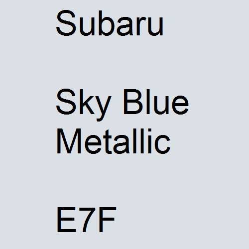 Subaru, Sky Blue Metallic, E7F.